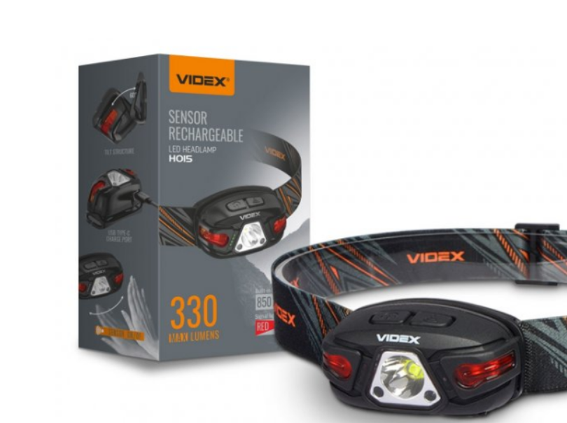 Фонарь налобный Videx VLF-H015 330Lm 5000K Cree XTE 5 W 850 mAh (30797)