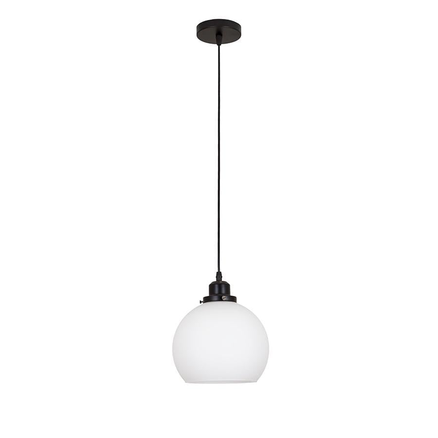 Подвесной светильник Levistella 91610F-1 BK/WH металлический со стеклянным плафоном под лампу Е27 (106-16-LVS4687)