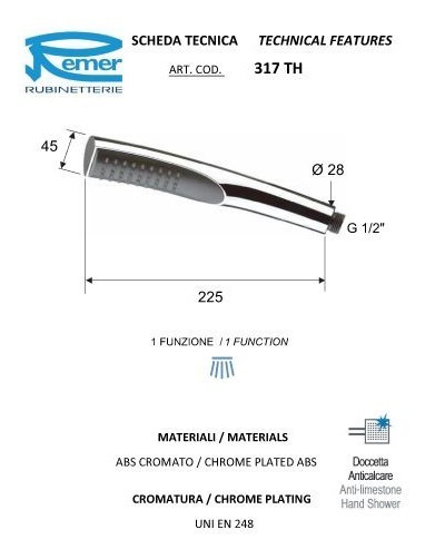 Душ ручний Remer 317TH - фото 2