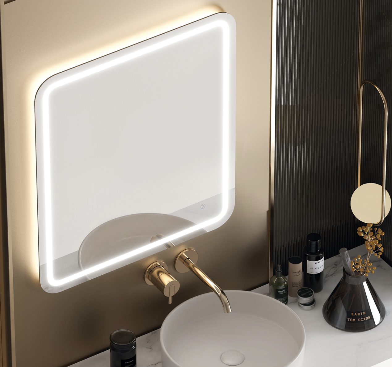 Зеркало для ванной комнаты Aqua PooL Ibiza 88-Ibz50s70-CWDd с LED-подсветкой 50x70 см (32306365)