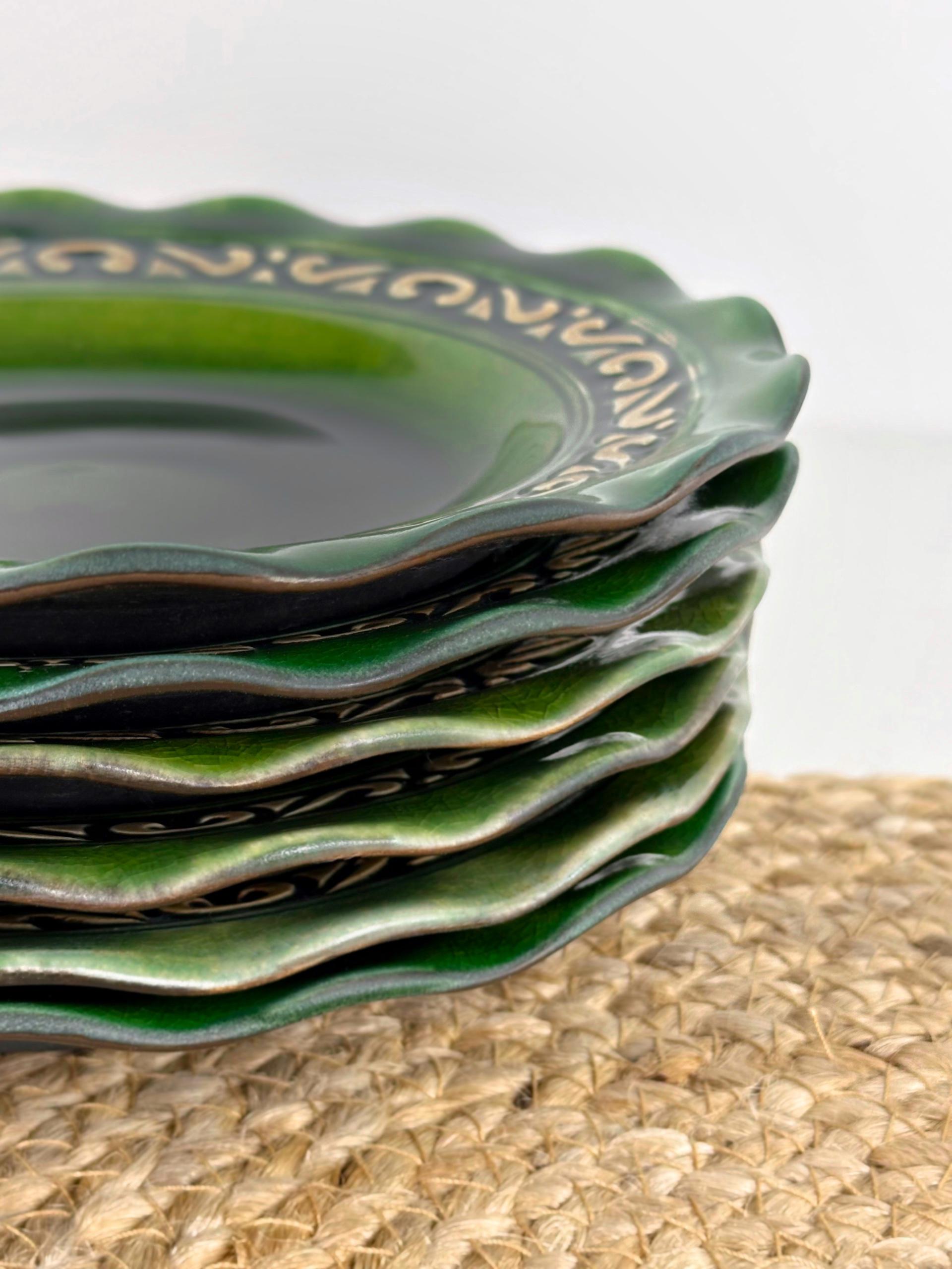 Набір глибоких глиняних тарілок Гражда 20 см х 6 шт. Коричневий (17019-19) - фото 3 Набір глибоких глиняних тарілок Гражда 20 см х 6 шт. Коричневий (17019-19) - фото 3