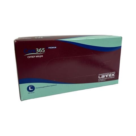 Перчатки нестерильные латексные Care Premium с удлиненной манжеткой L (27283888)