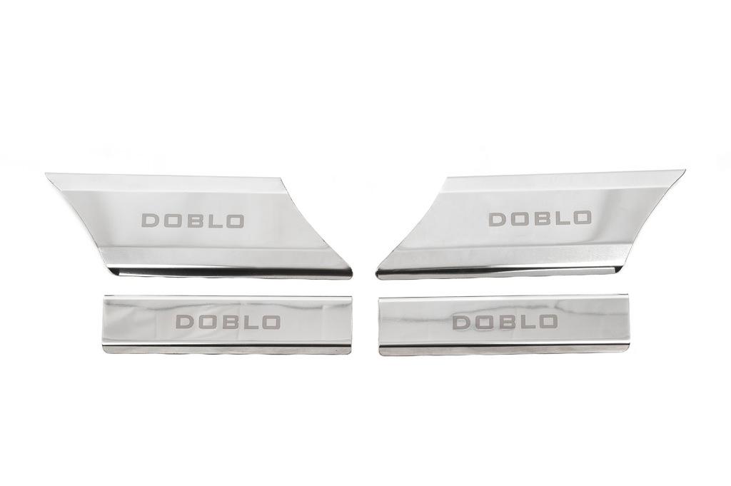 Накладки на внутренние пороги 3 двери Carmos для Fiat Doblo I 2005-2010 гг. нержавеющая сталь Хром