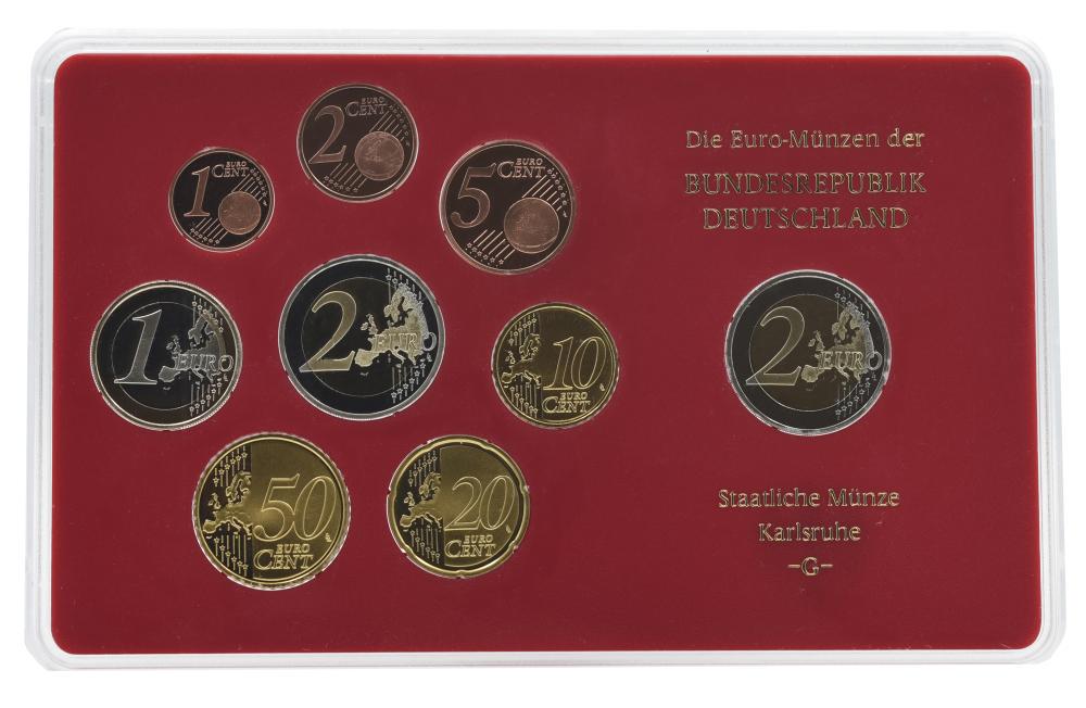 Коллекционные монеты Германия 2011 UNC G 1/2/5/10/20/50 евроцентов 1/2 евро памятная 2 евро (М07838)