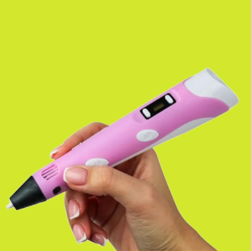 Ручка 3D для рисования 3D Pen 2 и пластик с трафаретами 100 м Розовый - фото 4 Ручка 3D для рисования 3D Pen 2 и пластик с трафаретами 100 м Розовый - фото 4