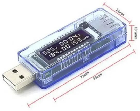 Тестер USB Keweisi KWS-V20 72х13,5х23 мм Синій (13659763) - фото 5