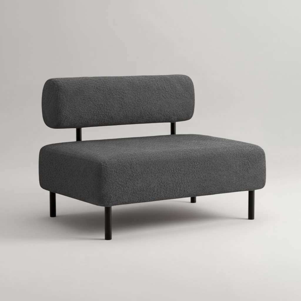 Диван компактный Tobi Sho Люмо 1000х540х750 мм букле Alpaca Темно-серый/97
