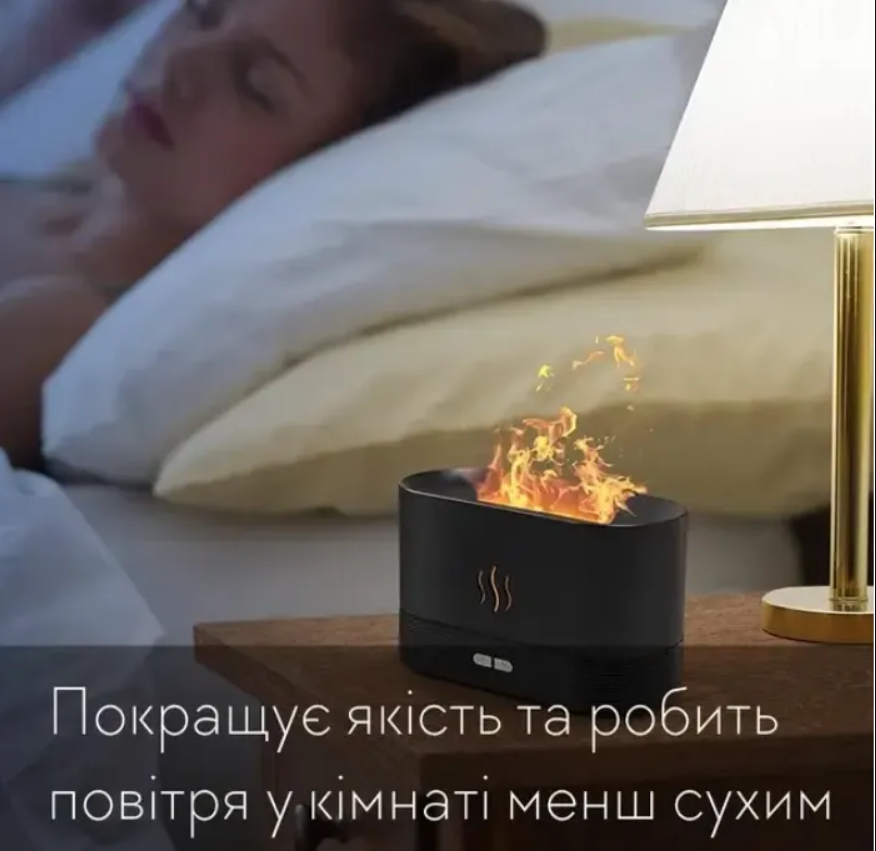 Увлажнитель воздуха электрический с эффектом пламени Черный (23691190) - фото 5