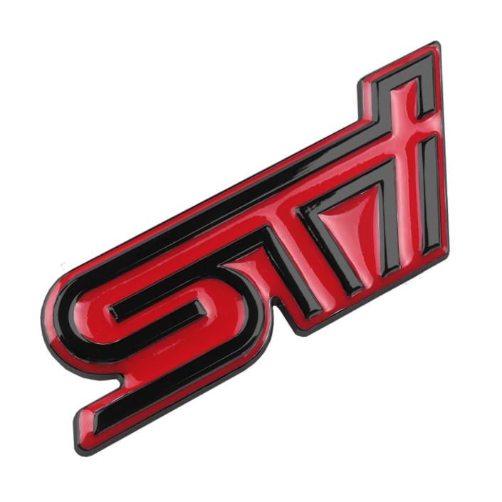 Эмблема STI на заднюю часть авто Красный/Черный Subaru (1690358282)