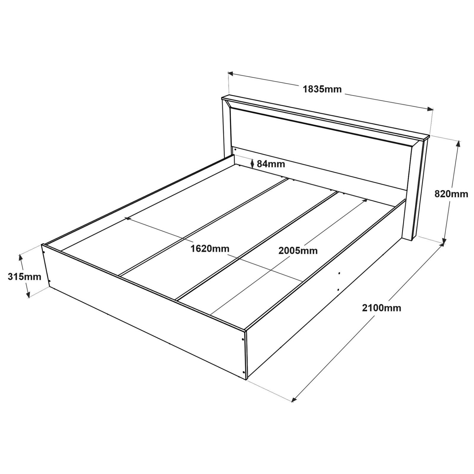 Кровать двуспальная Everest Нордик каркас 1600 щит ДСП Дуб крафт золотой/Белый (11469) - фото 2 Кровать двуспальная Everest Нордик каркас 1600 щит ДСП Дуб крафт золотой/Белый (11469) - фото 2