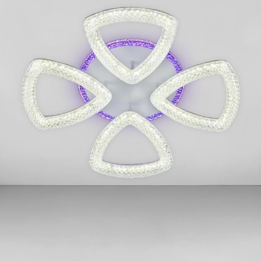 Люстра потолочная светодиодная Light House SC-19177/4C WH/PK/BU/PL 2,4 G 64W/8W 475х100 мм Белый