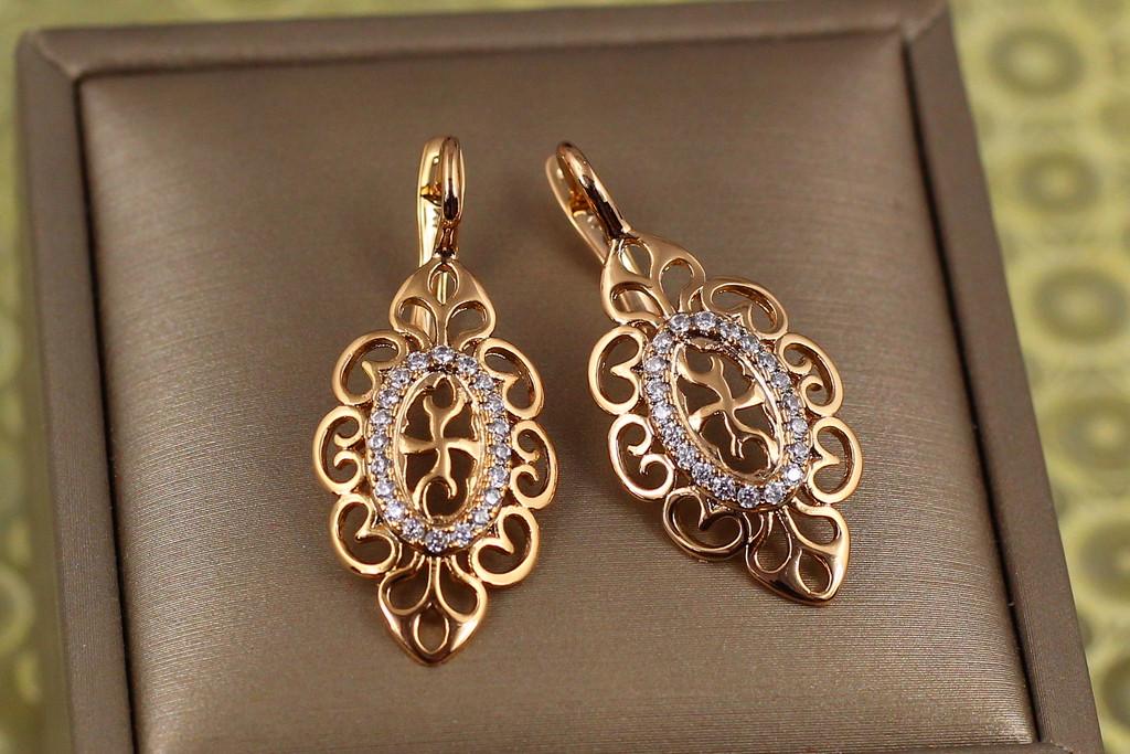 Серьги Xuping Jewelry Восточный край 3,3 см Золотистый (1921982202)