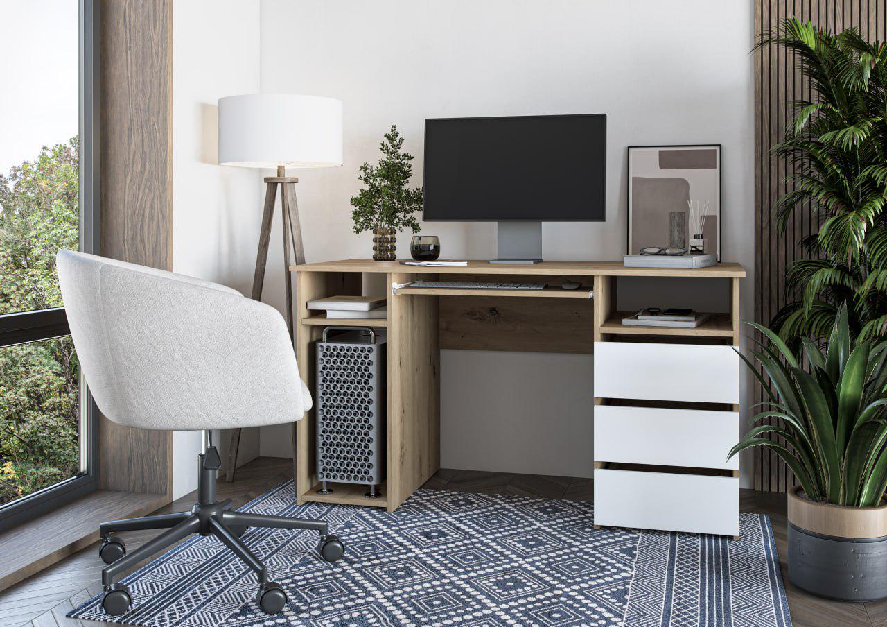 Стол письменный/компьютерный Win Мебель Ричмонд Нимфея Альба/Дуб Артизан (27919318)