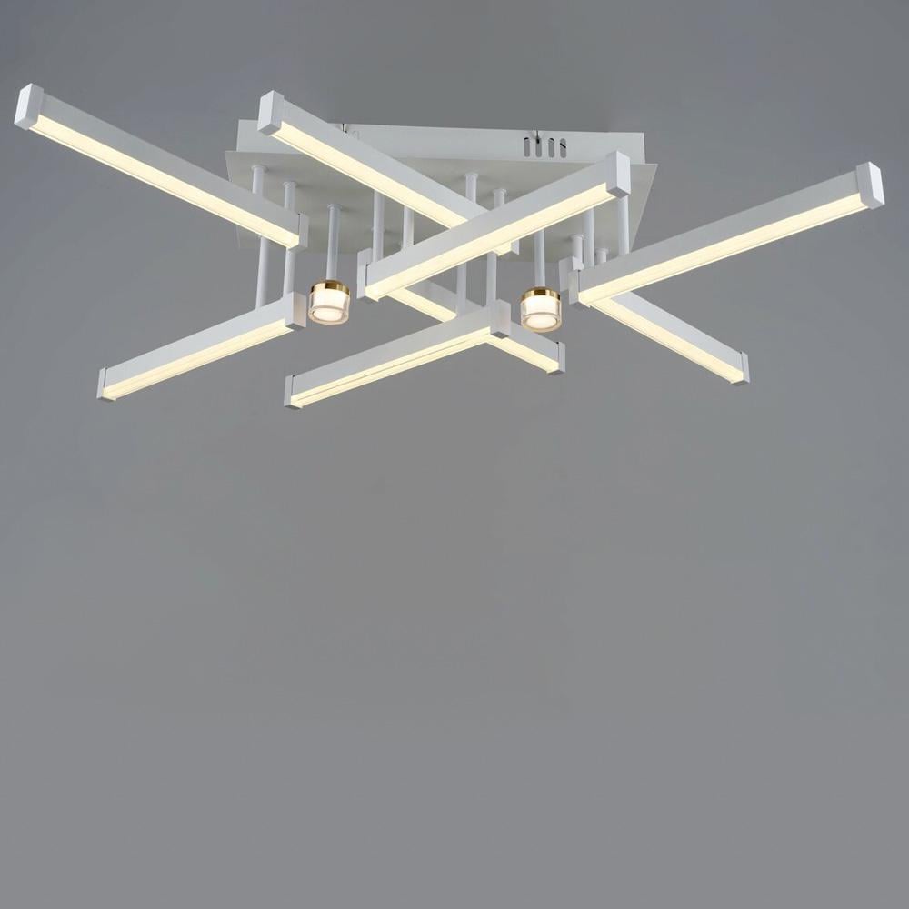 Люстра потолочная LED Light House SRS-20014/8/2 WT/GD 48W/4W Белый/Золотой 