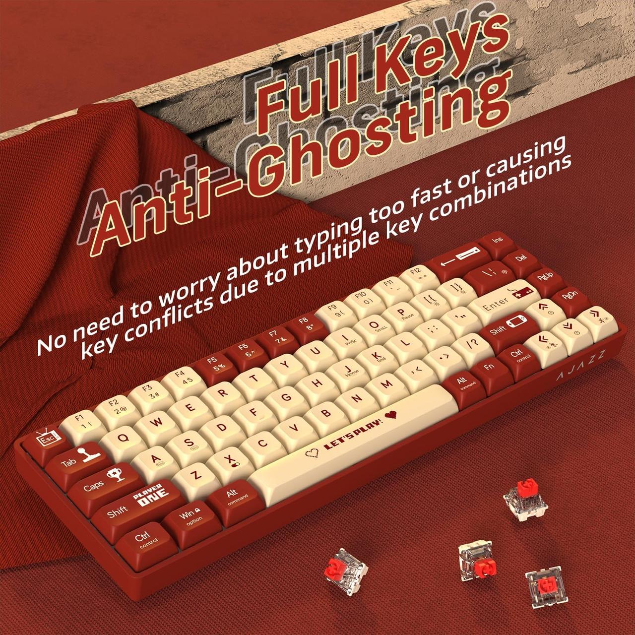 Клавіатура механічна дротова Ajazz AK680 RGB-підсвітка червоні світчі hotswap Red (2569097985) - фото 9