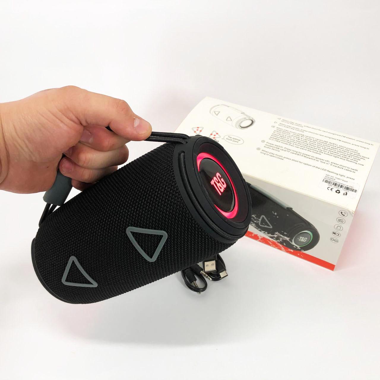 Колонка портативна з RGB підсвічуванням TG657 1500 mAh Чорний - фото 2 Колонка портативна з RGB підсвічуванням TG657 1500 mAh Чорний - фото 2