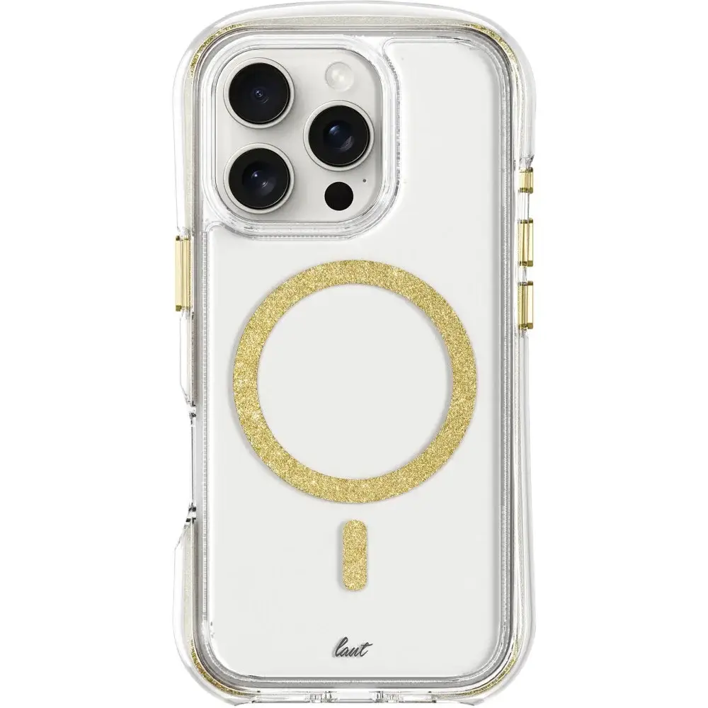 Чехол-накладка Laut AERO SPARKLE for iPhone 16 Pro with MagSafe, Crystal Gold (L_IP24B_AS_GD)