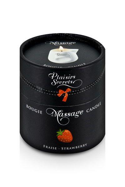 Свічка масажна Plaisirs Secrets Strawberry у подарунковій упаковці та керамічному посуді 80 мл (SO1848)