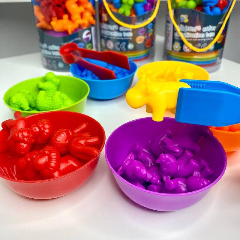 Развивающая игра Fun Game FD2188 Сортер Монтессори по цвету с пинцетами и тарелочками Животные (1718015115) - фото 7 Развивающая игра Fun Game FD2188 Сортер Монтессори по цвету с пинцетами и тарелочками Животные (1718015115) - фото 7