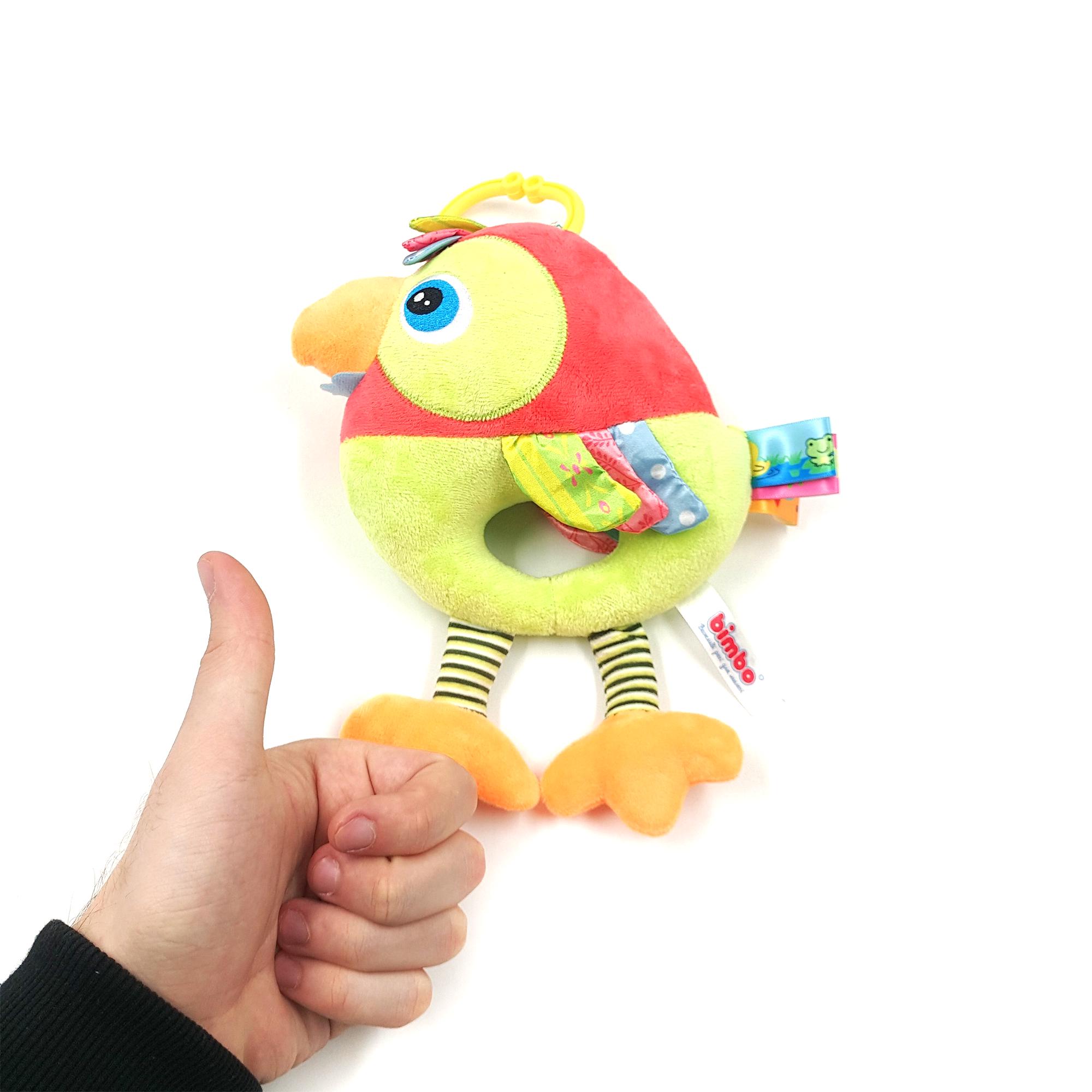 Брязкальце-підвіска інтерактивне Bimbo Папуга з заводним механізмом та колисковою 18 см Різнокольоровий (81407z) - фото 6 Брязкальце-підвіска інтерактивне Bimbo Папуга з заводним механізмом та колисковою 18 см Різнокольоровий (81407z) - фото 6