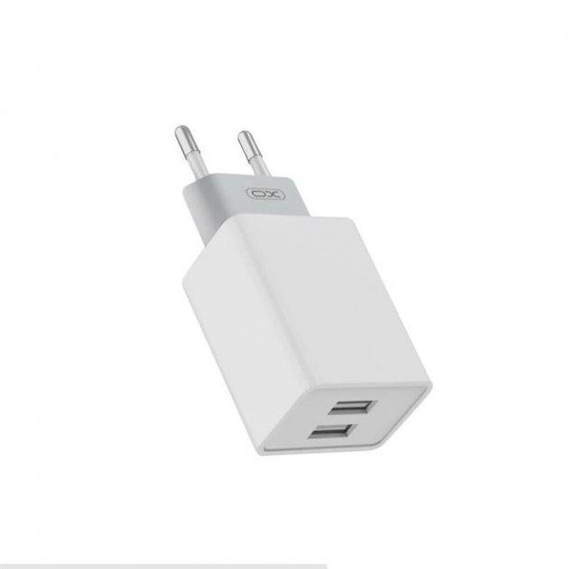 Мережевий зарядний пристрій XO L65 2 USB 2,4 A White (3014936ER) - фото 2