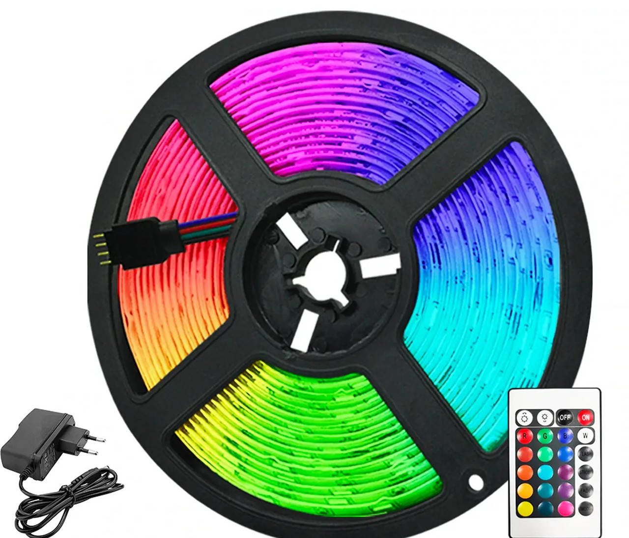 Світлодіодна стрічка strip 3528 з пультом 5 м Різнокольоровий Світлодіодна стрічка strip 3528 з пультом 5 м Різнокольоровий