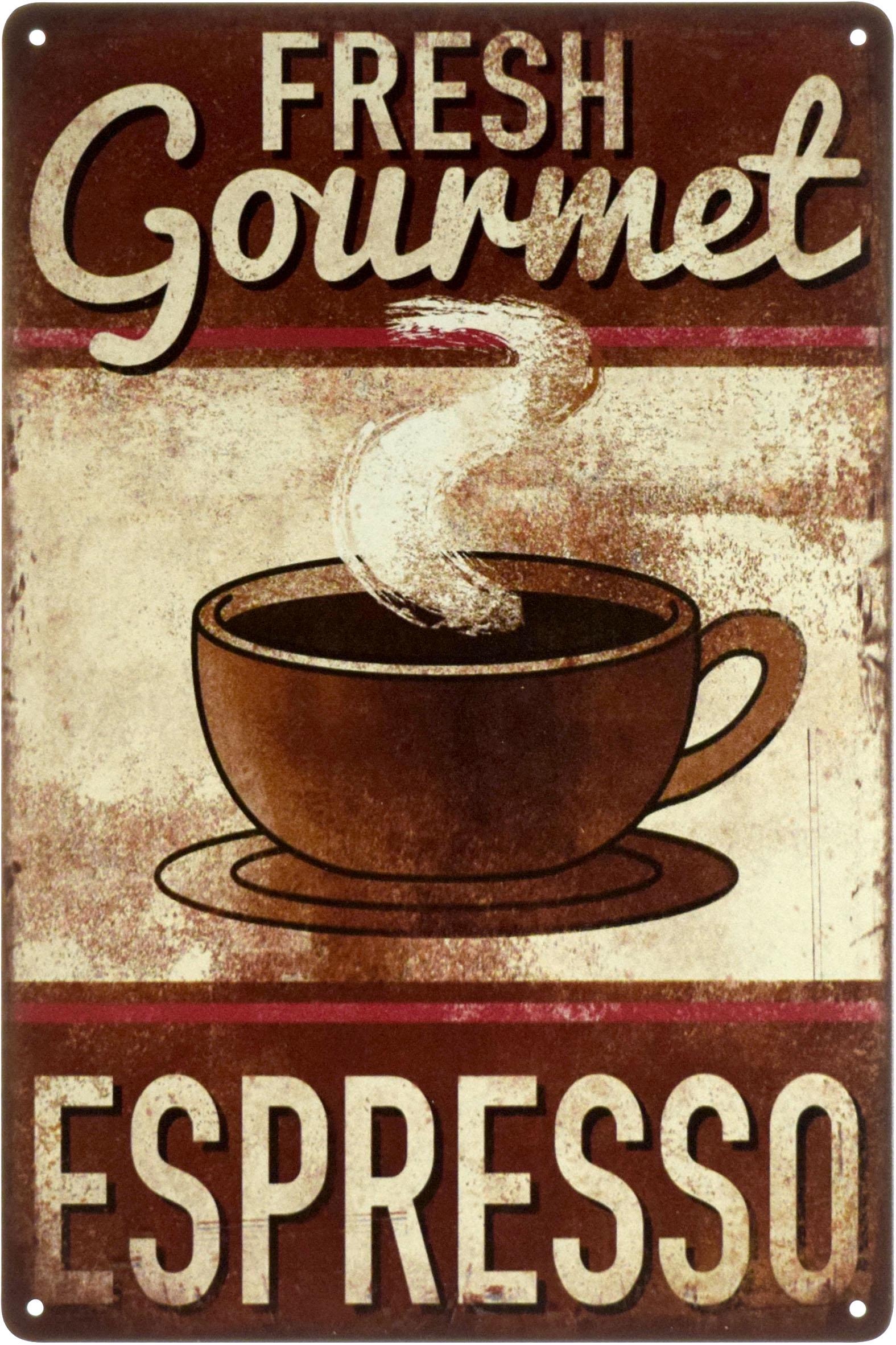 Табличка металева Свіжий Еспресо Для Гурманів/Fresh Gourmet Espresso 20x30 см Табличка металева Свіжий Еспресо Для Гурманів/Fresh Gourmet Espresso 20x30 см