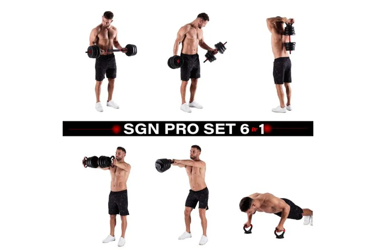 Гантелі розбірні HMS SGN130 PRO 6-в-1 зі штангою та гирями 30 кг (417038) - фото 11 Гантелі розбірні HMS SGN130 PRO 6-в-1 зі штангою та гирями 30 кг (417038) - фото 11