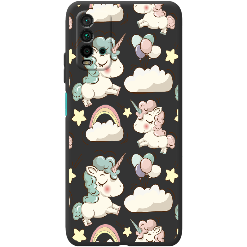 Чехол BoxFace Xiaomi Redmi 9T Unicorns Черный силикон (41685-cc2-42106) - фото 1