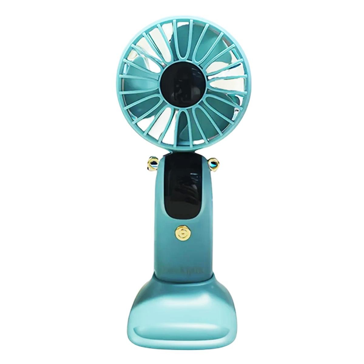 Вентилятор портативний складний USB HH-F10 дисплей підставка/шнурок/аромотаблетка Navy (200306)