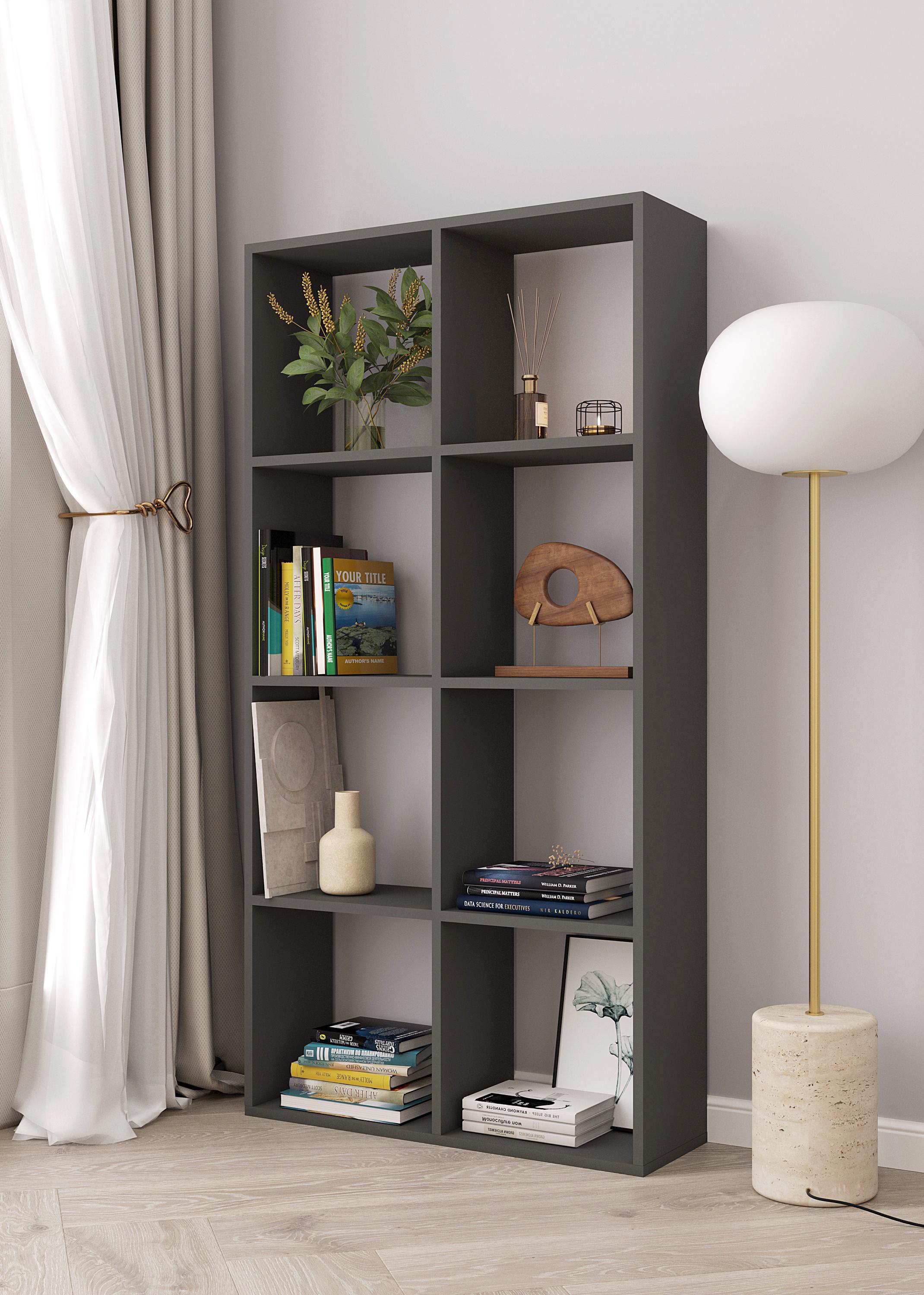 Стелаж на 8 комірок 1430х720х230 мм Антрацит (NT-10) - фото 2 Стелаж на 8 комірок 1430х720х230 мм Антрацит (NT-10) - фото 2