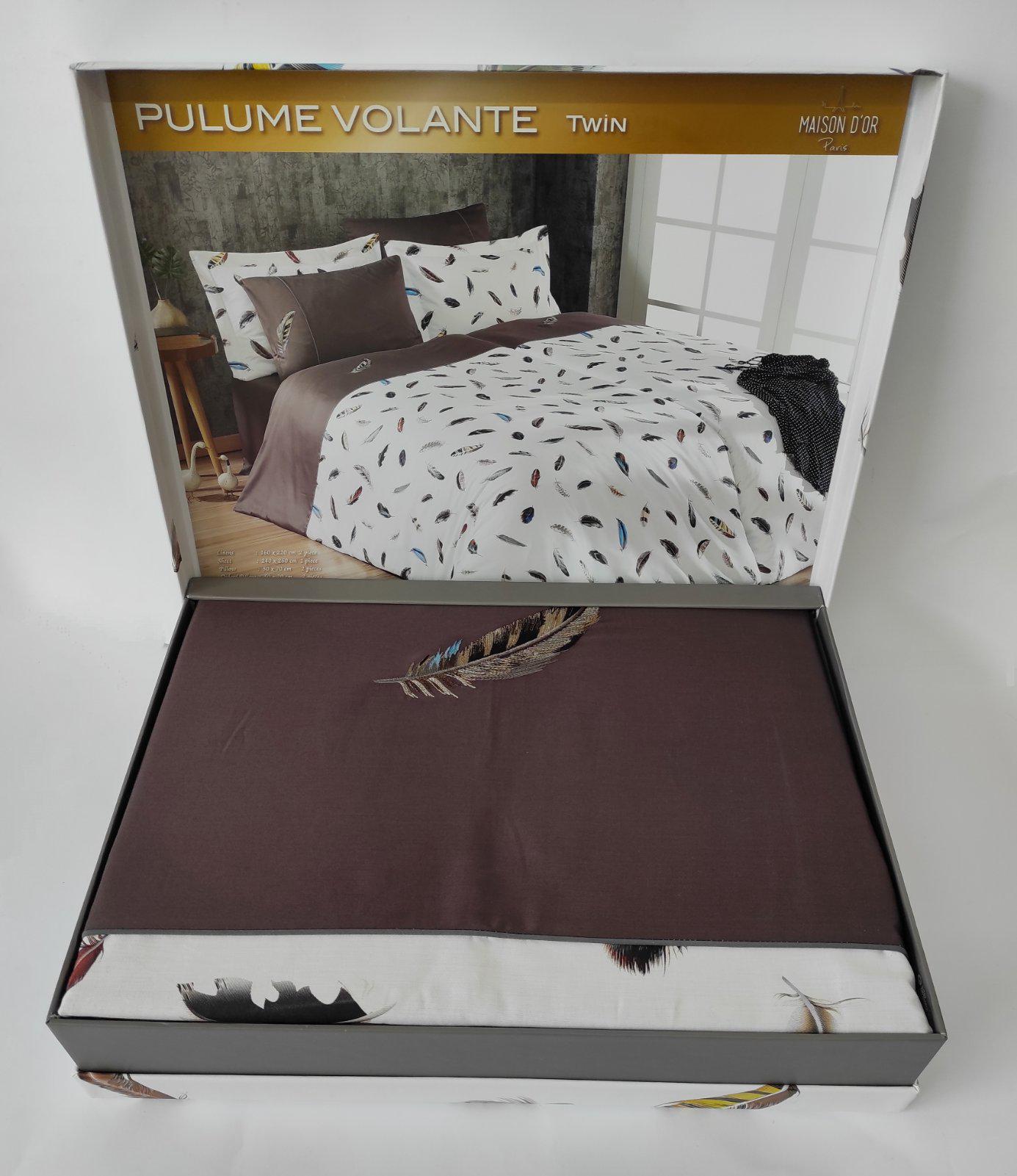 Комплект постельного белья Maison D'or семейный Pulume Volante Brown (CN7040)