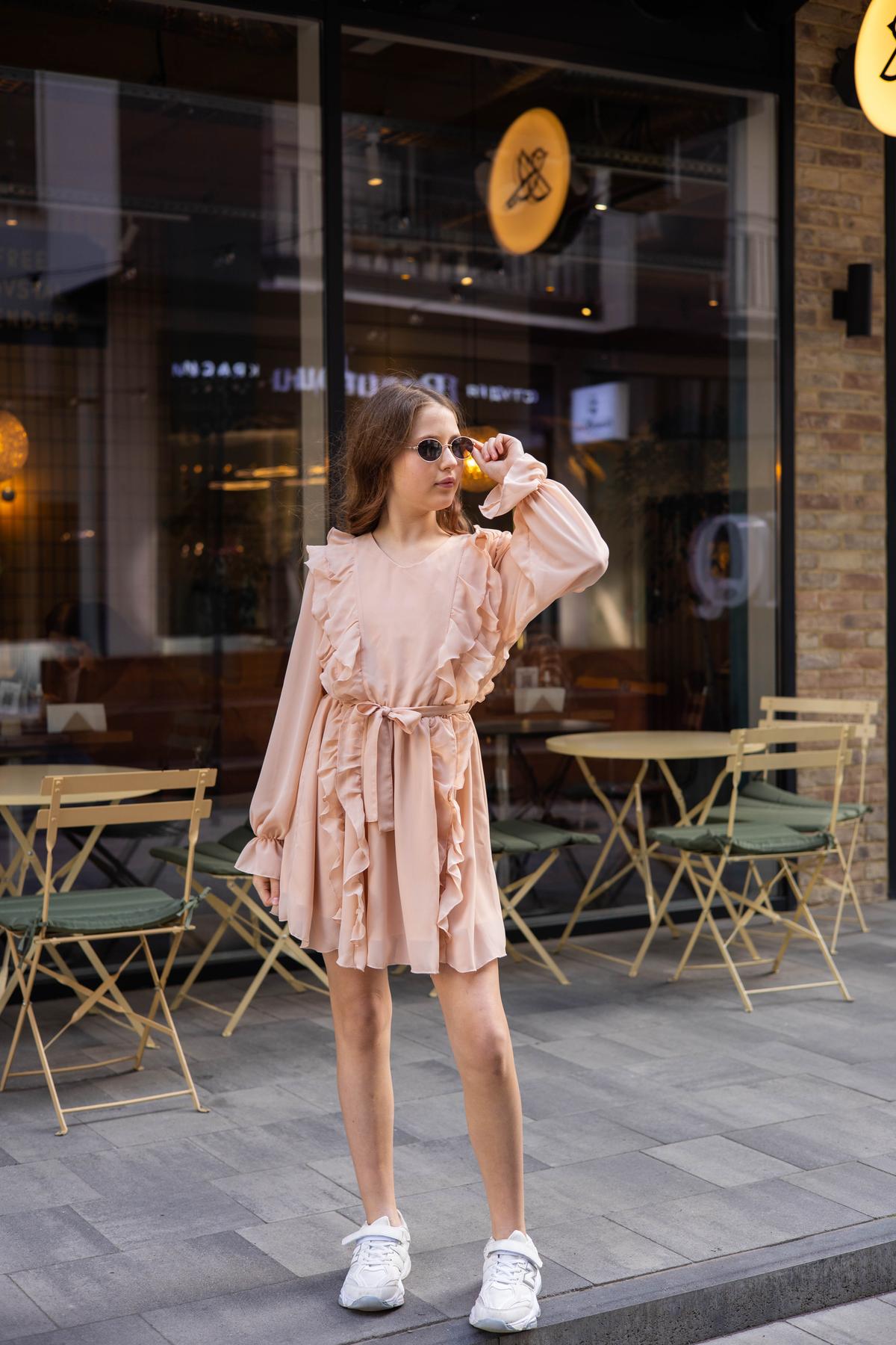 Сукня шифонова підліткова IRmAS 1265 146 см Бежевий - фото 5 Сукня шифонова підліткова IRmAS 1265 146 см Бежевий - фото 5