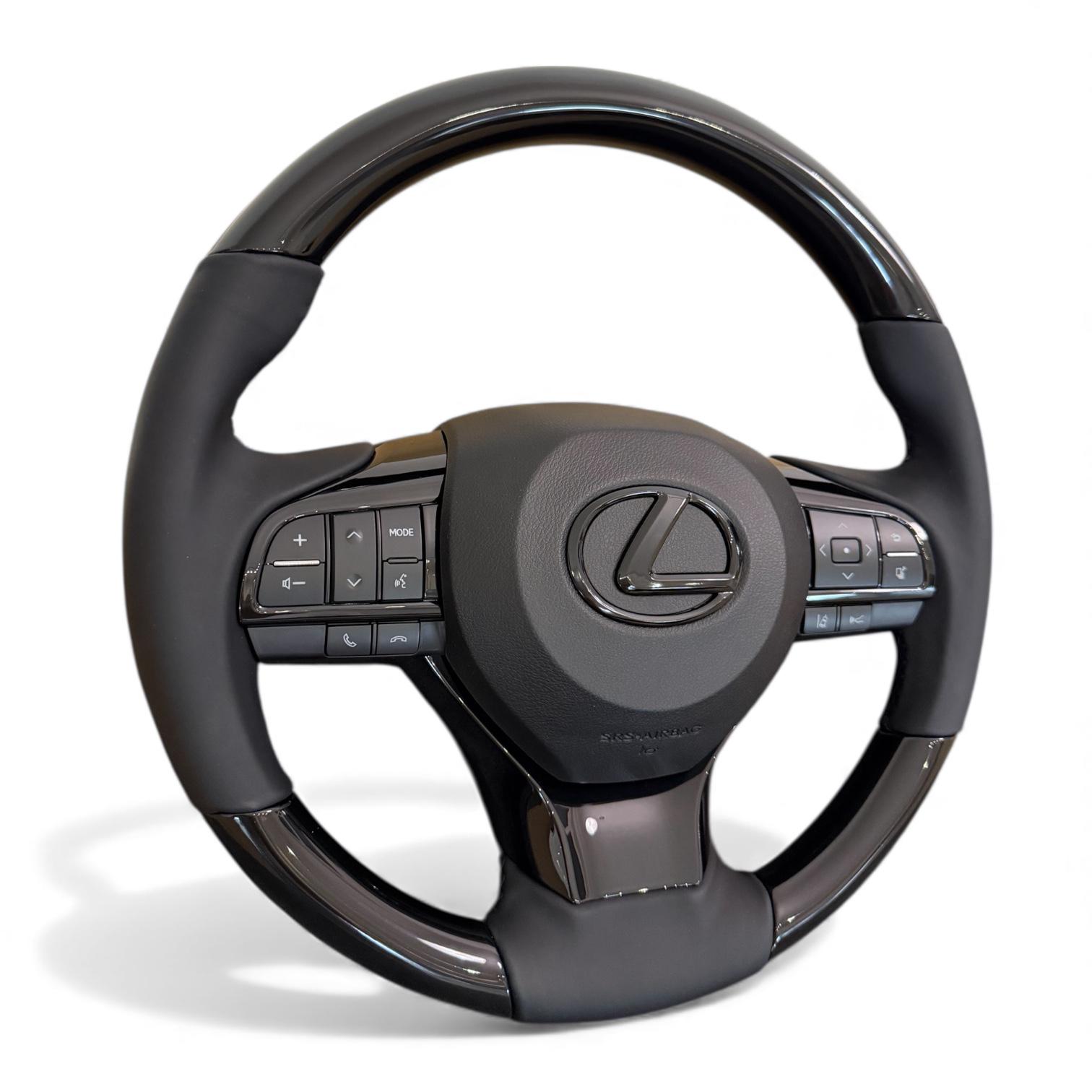 Руль для Lexus LX470/GX470 рояльный лак в стиле рестайлинга LX570 в сборе логотип черный (30782197) - фото 2