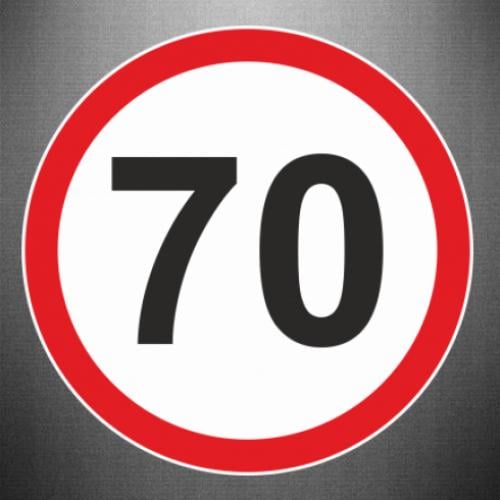 Знак на авто 70 км/ч 15x15 см Белый с красным/Черный (21556099) Знак на авто 70 км/ч 15x15 см Белый с красным/Черный (21556099)