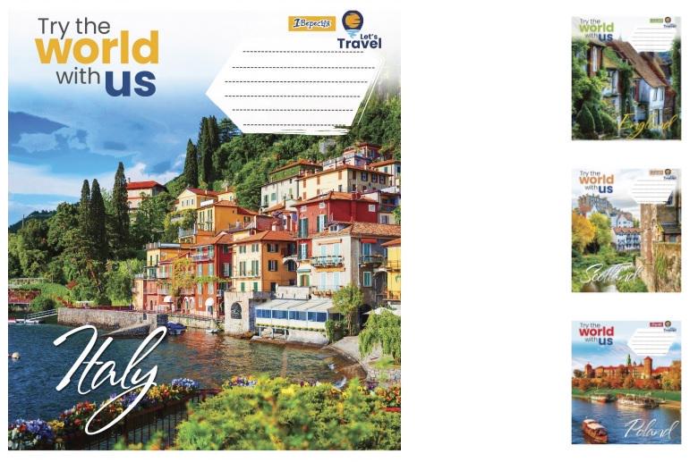 Зошити учнівські у клітинку 1 вересня World with us 18 арк. 25 шт. в уп. (MTT-148273)