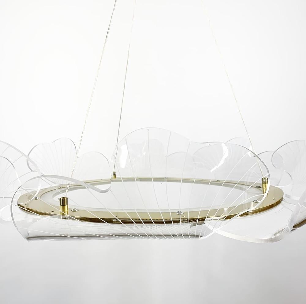 Люстра підвісна INTENS у формі кільця з прозорими пелюстками з акрилу 60 см (DE 1) - фото 7