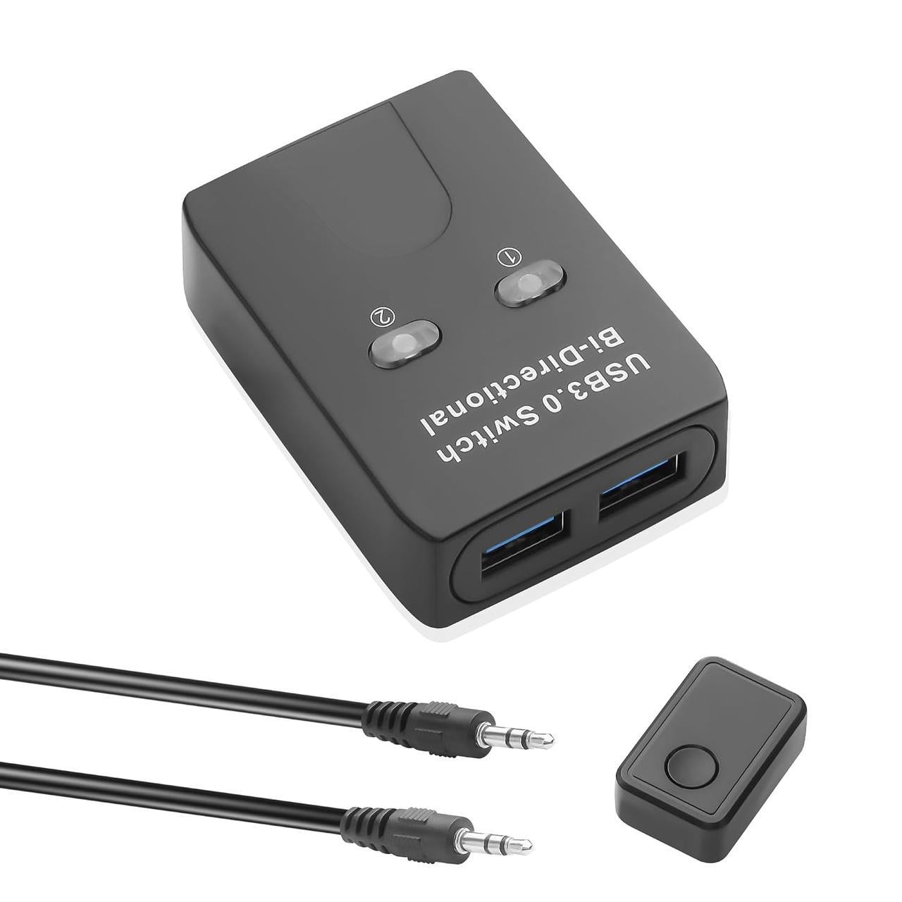 Переключатель USB JSADZKJ 3.0 двунаправленный 1x2 / 2x1 для двух компьютеров