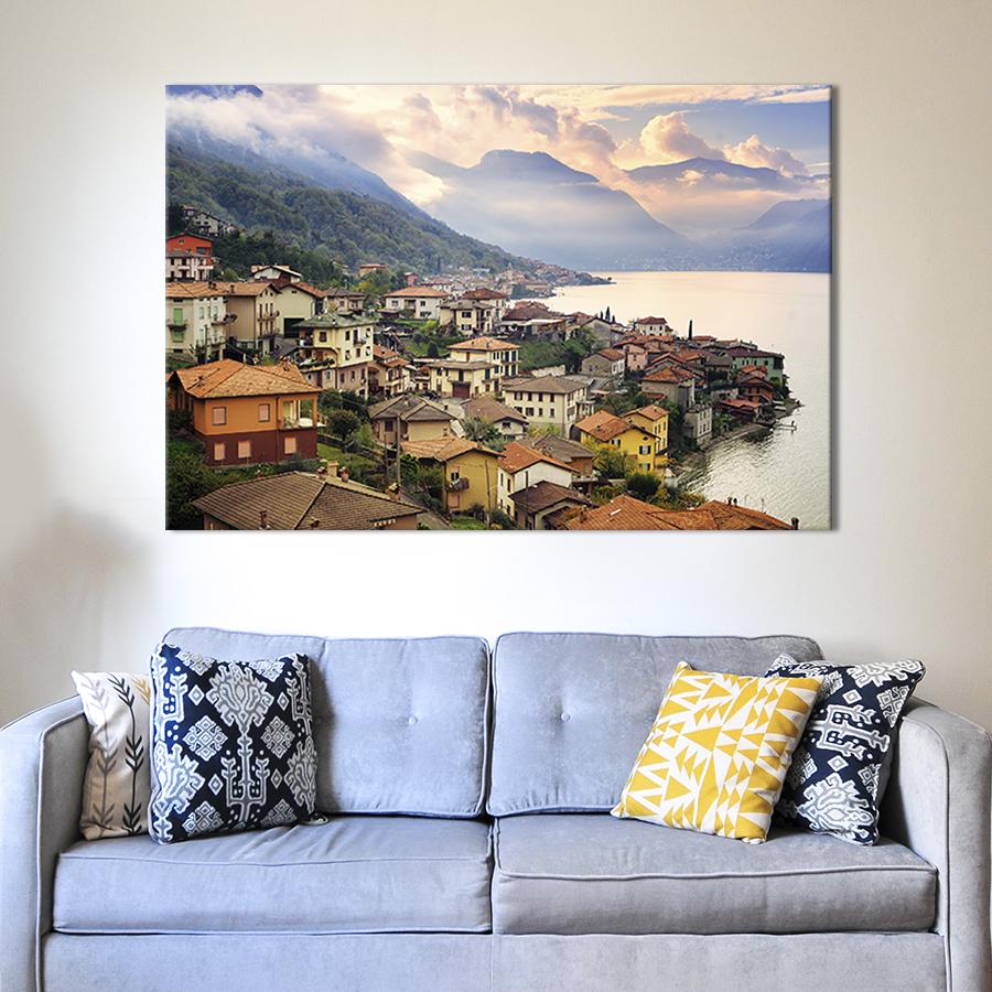 Настінний декор картина на холсті для інтер’єру Побережжя Італії 120x80 см (358-1)