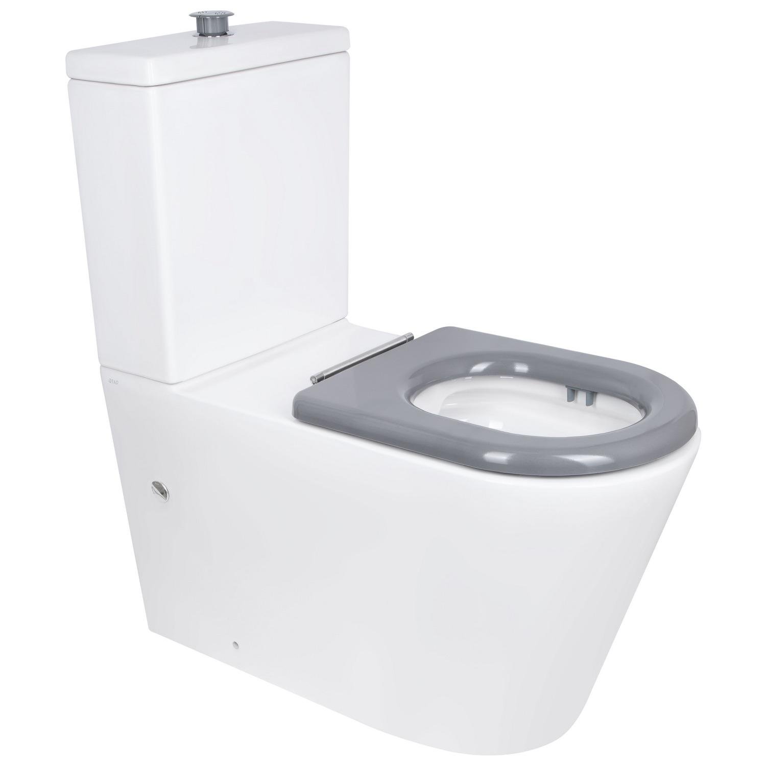 Унитаз напольный инклюзивнутреннийый Q-tap QT22226098W безободковый с сиденьем с микролифтом (235507)
