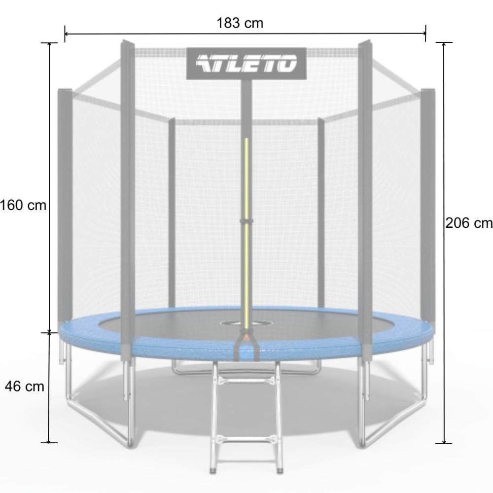 Батут дитячий Atleto з сіткою та драбинкою 183 см (20000601) - фото 7