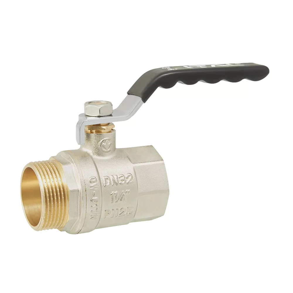 Кран кульовий ITAL PN25 ВЗ ручка 1-1/4" Нікель (1046056)