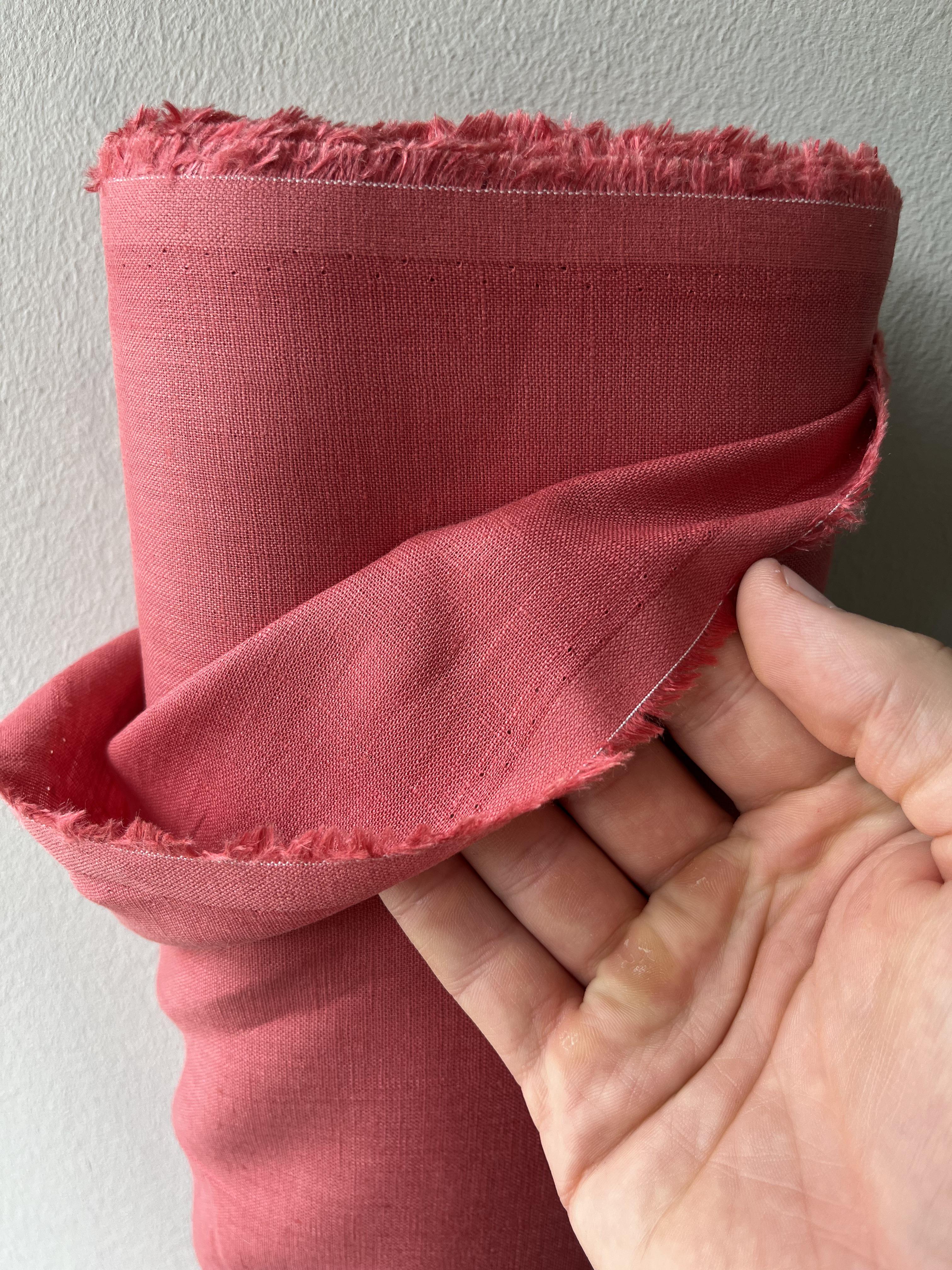 Ткань рубашечно-платьевая Linen Plus 100% лен 135 г/м2 1584/197 Коралловый - фото 5