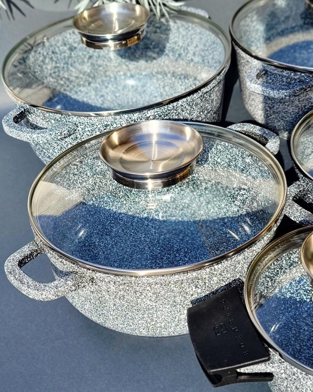 Набір каструль для індукційних плит з гранітним покриттям Edenberg EB-8144 12 пр. - фото 7 Набір каструль для індукційних плит з гранітним покриттям Edenberg EB-8144 12 пр. - фото 7