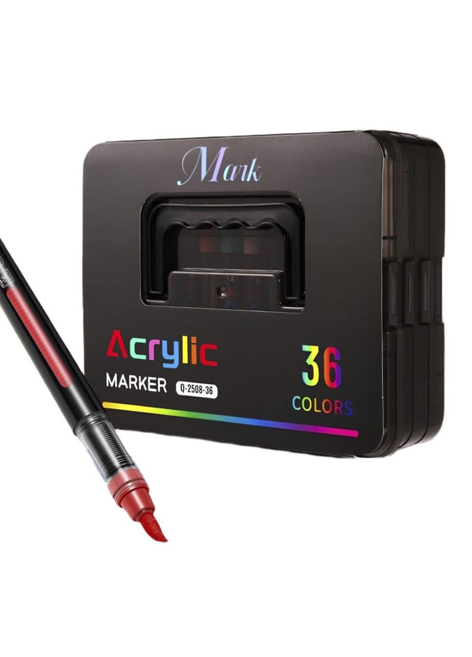 Набор маркеров акрилово-акварельных ACRY Acrylic MAP-13 в пластиковом кейсе 36 шт. Разноцветный (121441)