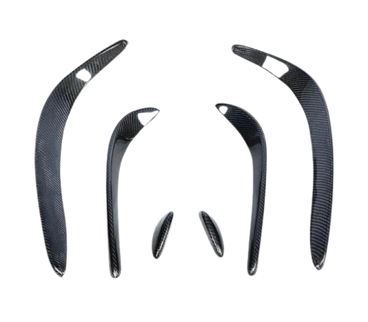 Накладки на бампер передний DDCarbon для C43 AMG Mercedes C-сlass W205 2014-2021 гг. натуральный карбон (147765)