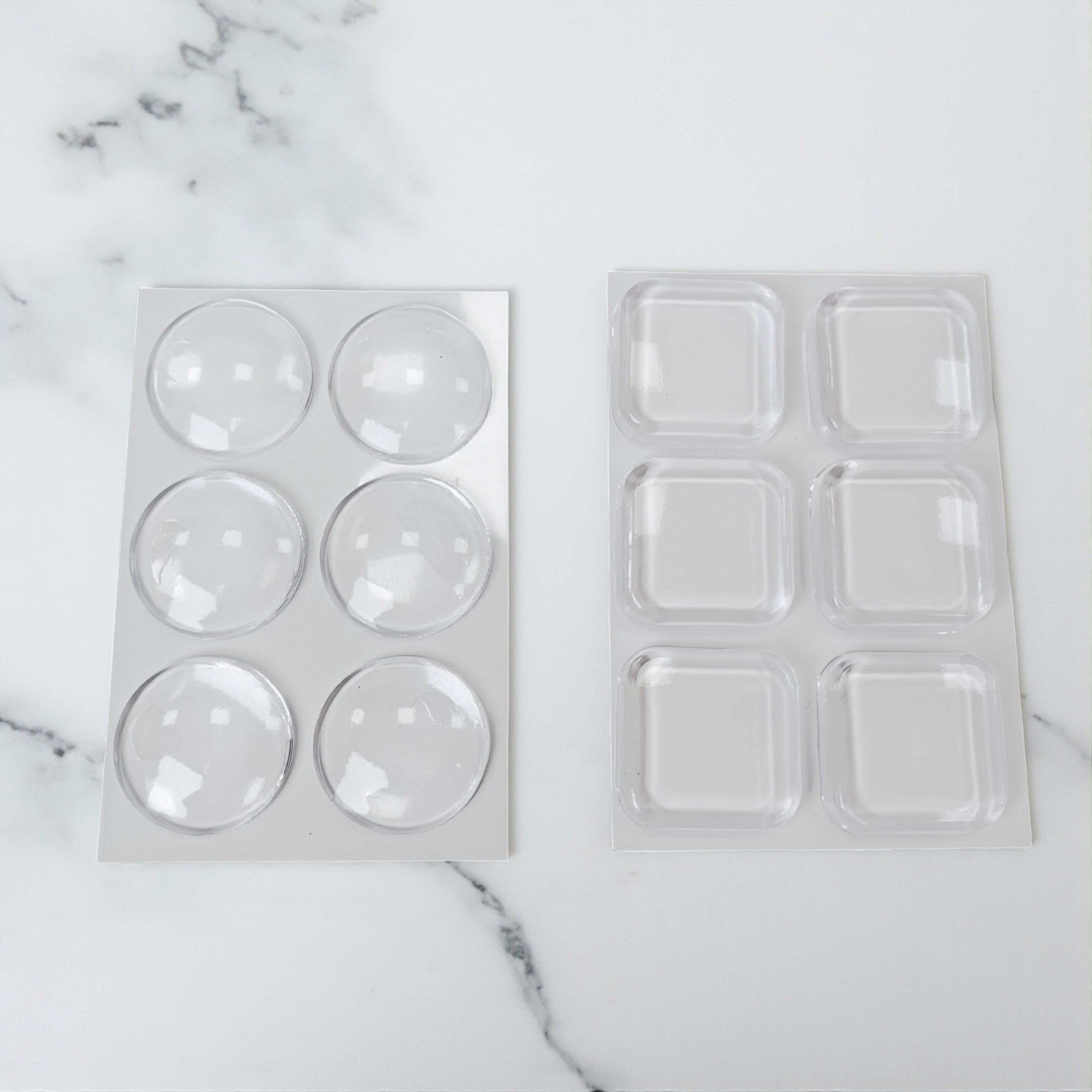 Стопор дверной силиконовый настенный квадратный 6 шт. Прозрачный (79_6_1_1С) - фото 12