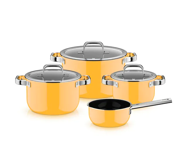 Набор кастрюль WMF Fusiontec Mineral Pro 4 предмета Mango Yellow (3201114070)