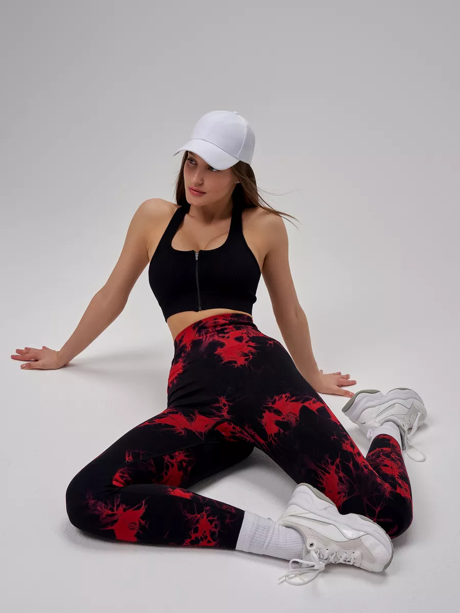 Лосини мармурові для тренувань з ефектом пуш ап з високою талією S Чорно-червоний (70173/S) - фото 6 Лосини мармурові для тренувань з ефектом пуш ап з високою талією S Чорно-червоний (70173/S) - фото 6