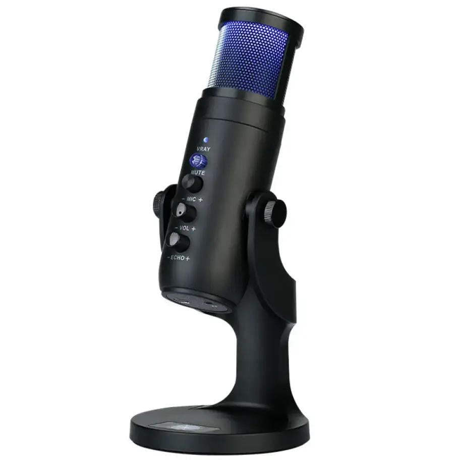 Микрофон студийный USB MU900 RGB Plug&Play для стримеров Black Микрофон студийный USB MU900 RGB Plug&Play для стримеров Black